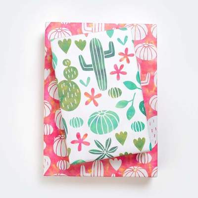 Watercolor Cactus • Double-Sided Eco Wrapping Paper • Everyday Edition La Vie Bien Watercolor Cactus • Double-Sided Eco Wrapping Paper • Everyday Edition