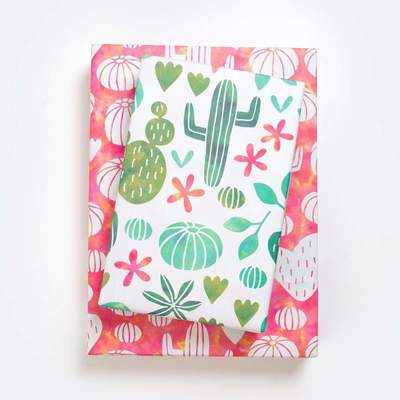 Watercolor Cactus • Double-Sided Eco Wrapping Paper • Everyday Edition La Vie Bien Watercolor Cactus • Double-Sided Eco Wrapping Paper • Everyday Edition