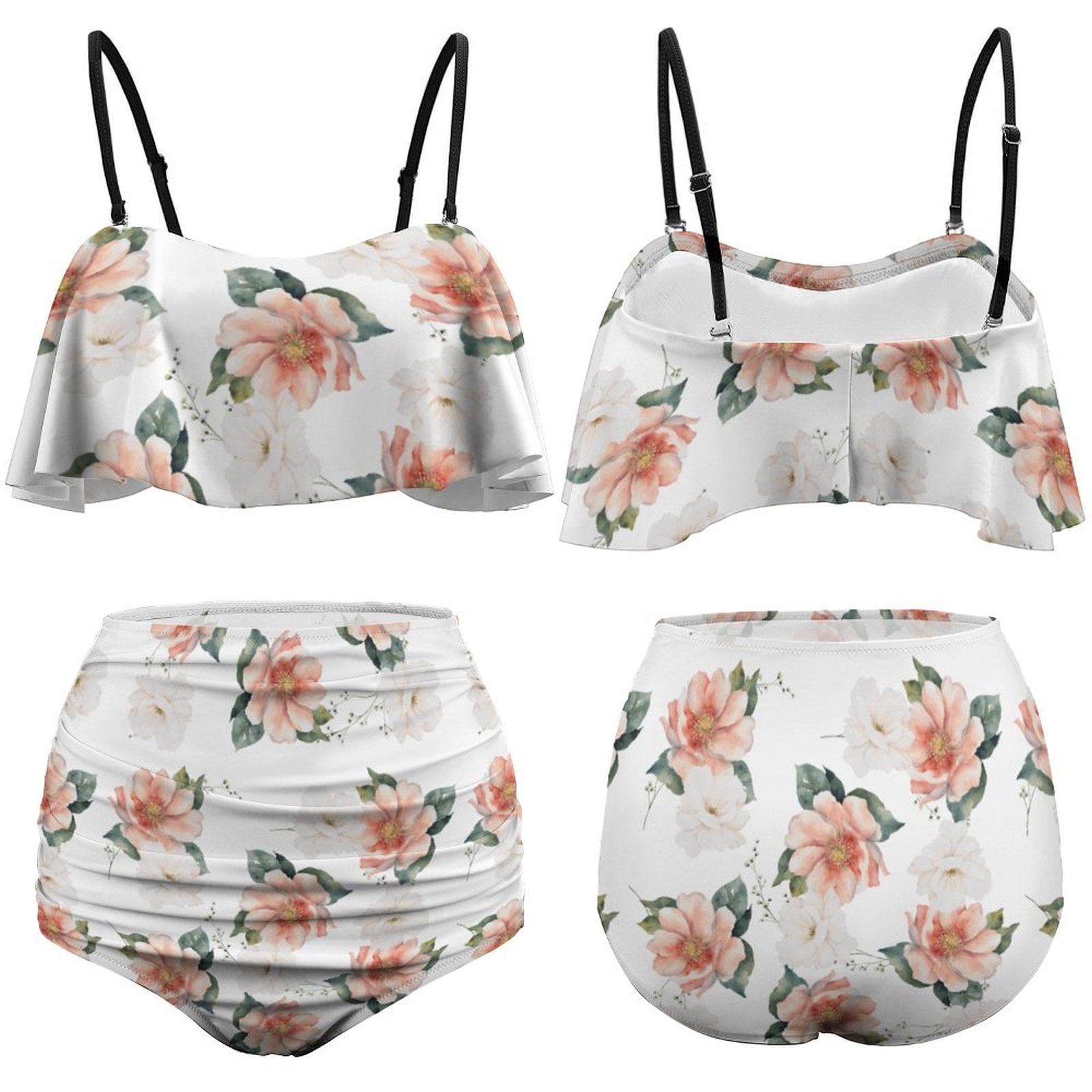 Watercolor flowers Tankini Swimsuit