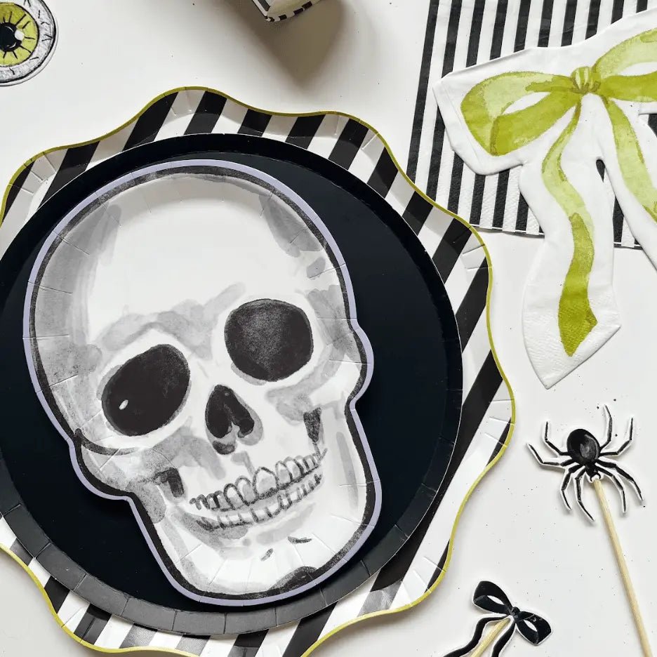 Watercolor Skeleton Halloween Dessert Plate (12pcs) Die Cut Plate La Vie Bien Watercolor Skeleton Halloween Dessert Plate (12pcs)