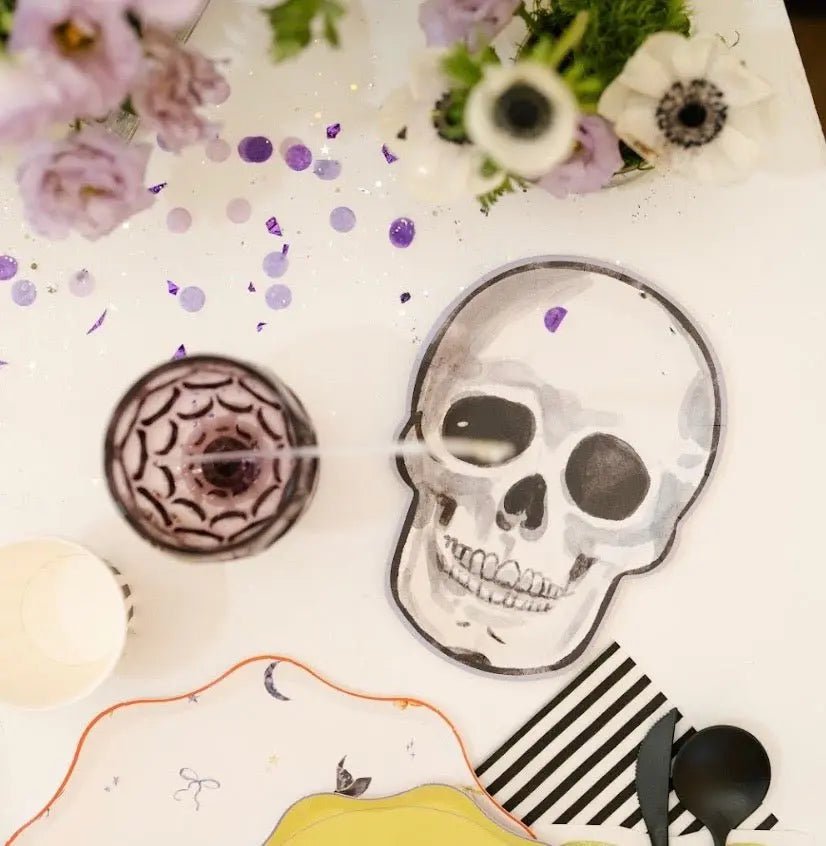 Watercolor Skeleton Halloween Dessert Plate (12pcs) Die Cut Plate La Vie Bien Watercolor Skeleton Halloween Dessert Plate (12pcs)