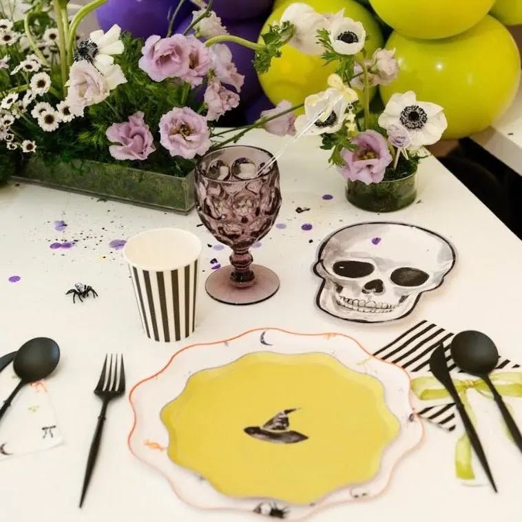 Watercolor Skeleton Halloween Dessert Plate (12pcs) Die Cut Plate La Vie Bien Watercolor Skeleton Halloween Dessert Plate (12pcs)