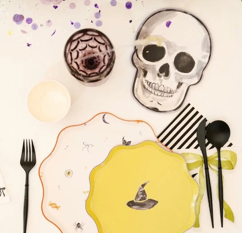 Watercolor Skeleton Halloween Dessert Plate (12pcs) Die Cut Plate La Vie Bien Watercolor Skeleton Halloween Dessert Plate (12pcs)