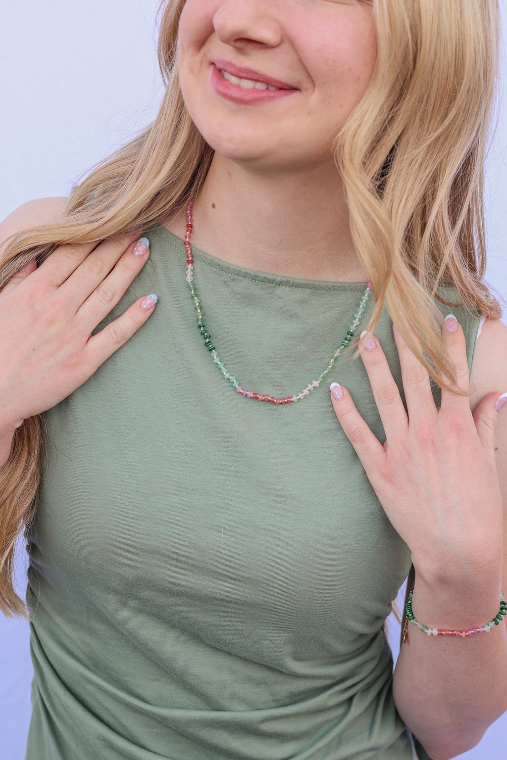 Watermelon Sugar Beaded Necklace Necklace La Vie Bien Watermelon Sugar Beaded Necklace