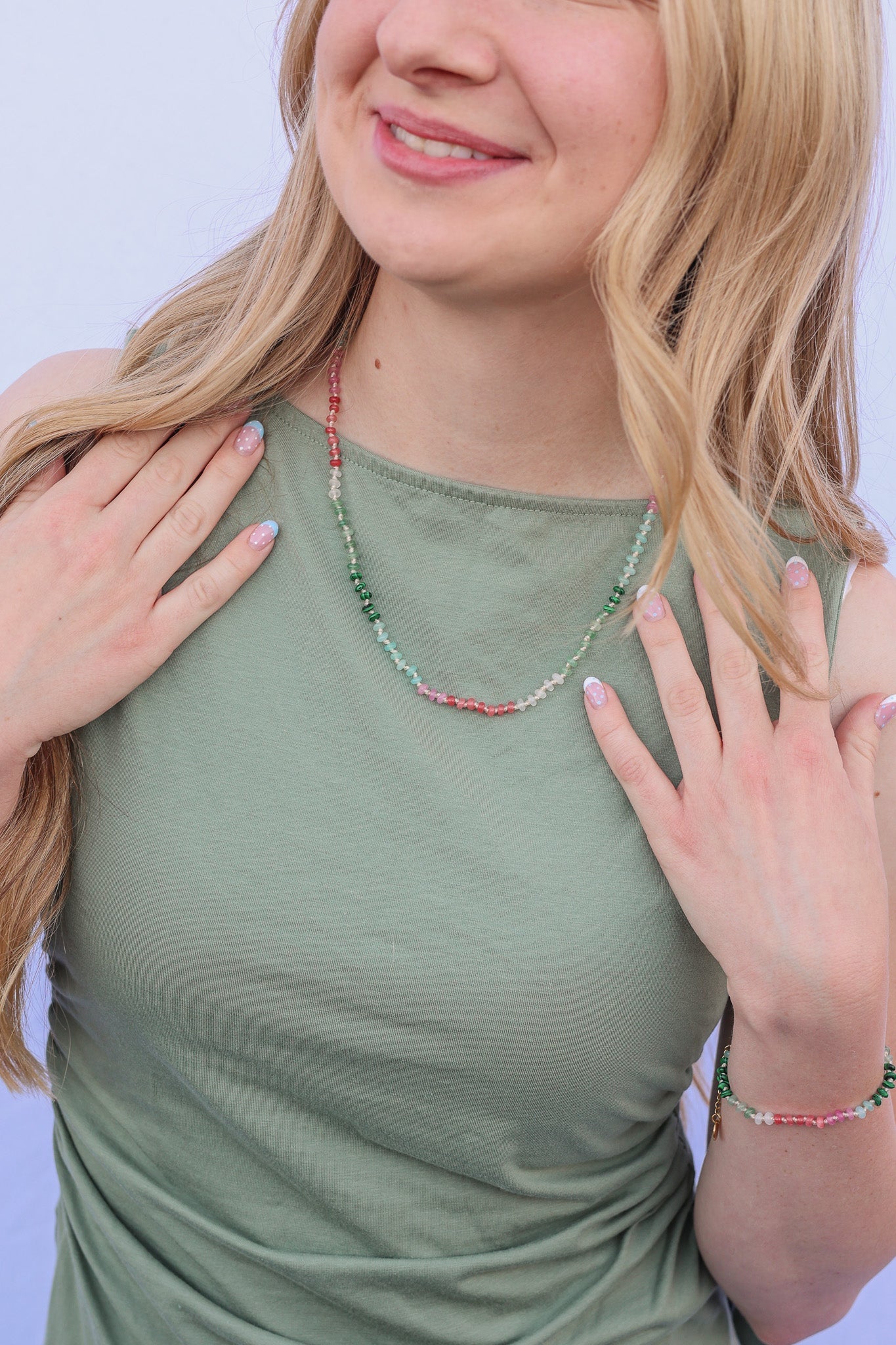 Watermelon Sugar Beaded Necklace Necklace La Vie Bien Watermelon Sugar Beaded Necklace