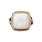 Wave of White Mother of Pearl Golden Ring by Barse Jewelry