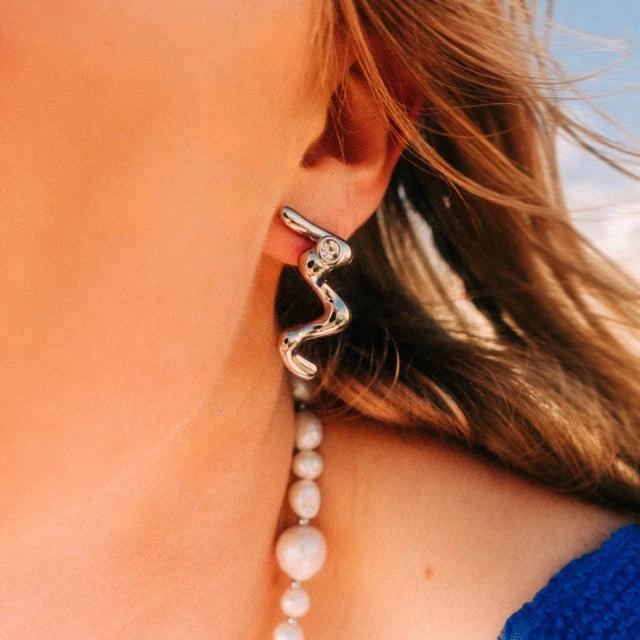 Wave Whisper Stud Earrings by Oh Clementine