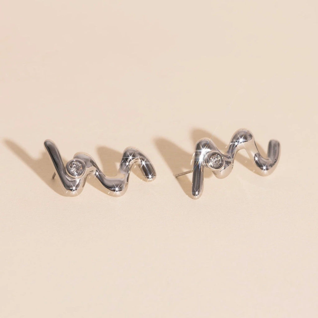 Wave Whisper Stud Earrings by Oh Clementine
