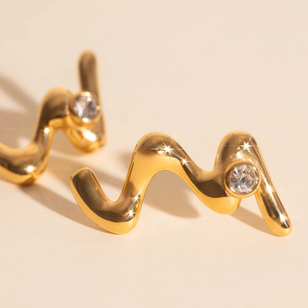Wave Whisper Stud Earrings by Oh Clementine