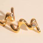 Wave Whisper Stud Earrings by Oh Clementine