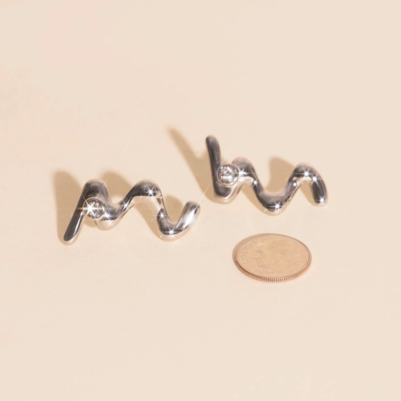 Wave Whisper Stud Earrings by Oh Clementine