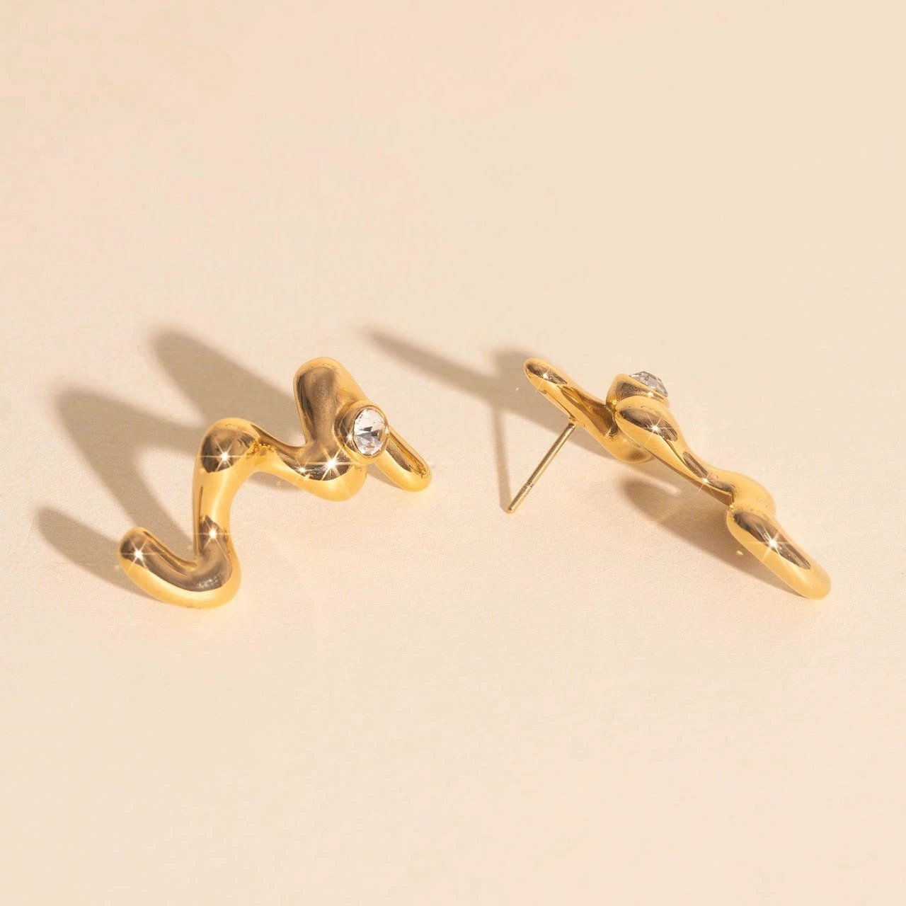 Wave Whisper Stud Earrings by Oh Clementine