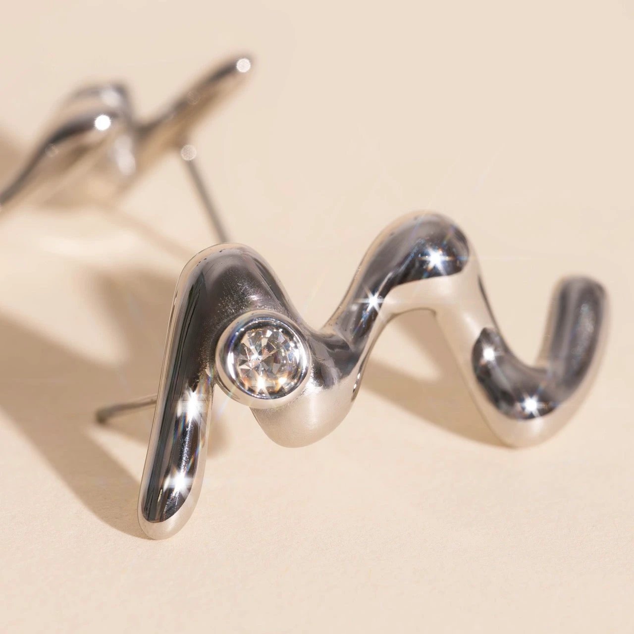 Wave Whisper Stud Earrings by Oh Clementine