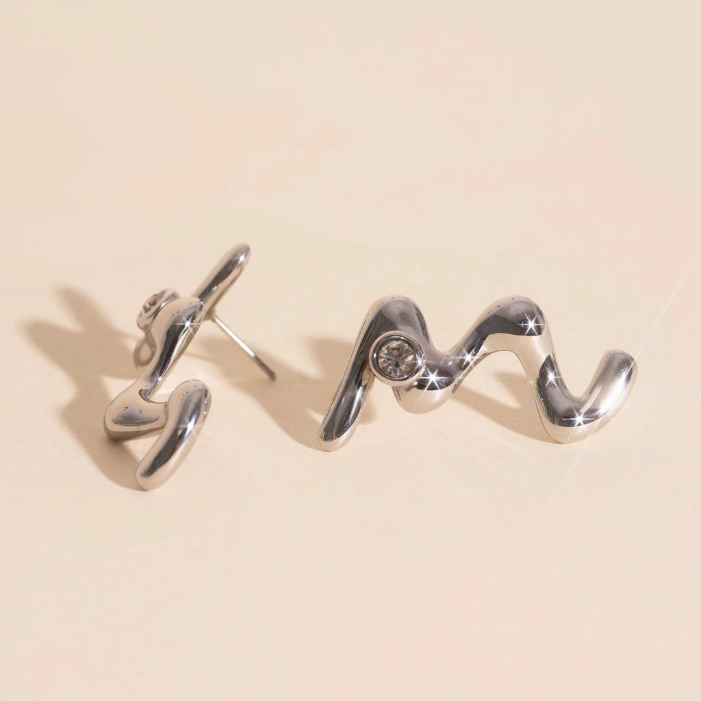 Wave Whisper Stud Earrings by Oh Clementine