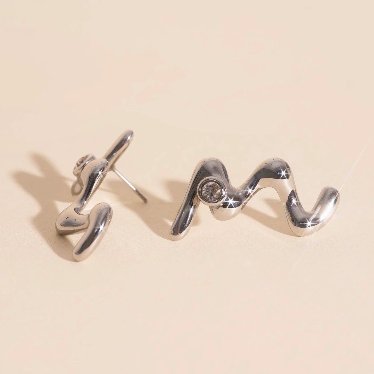 Wave Whisper Stud Earrings by Oh Clementine