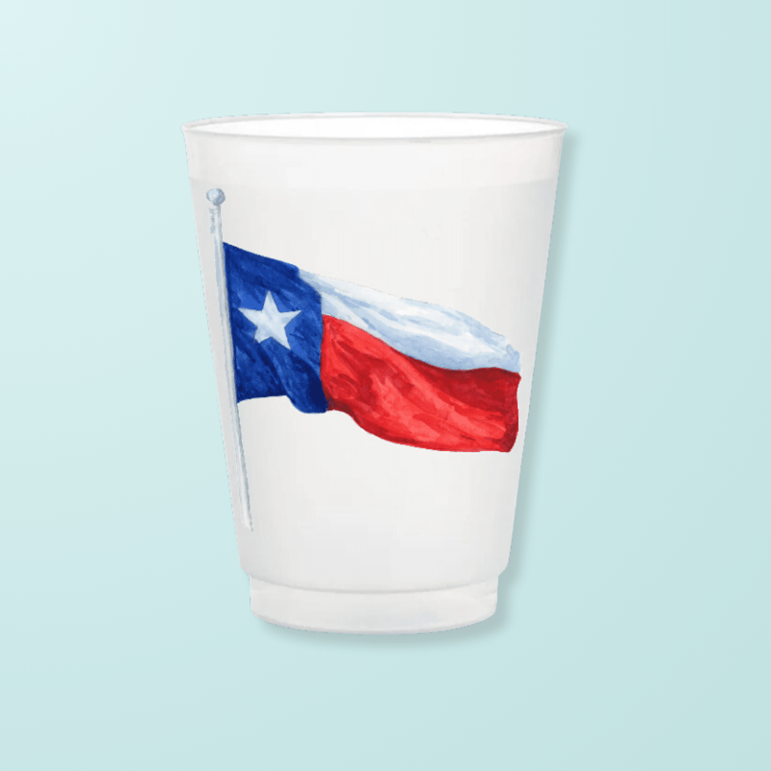 Waving Texas Flag Frosted Cups Frosted Cups La Vie Bien Waving Texas Flag Frosted Cups