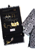 Wayfarer Jewelry Roll Travel Case - Black Matchstick by Fair Anita