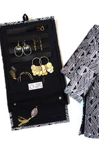 Wayfarer Jewelry Roll Travel Case - Black Matchstick by Fair Anita