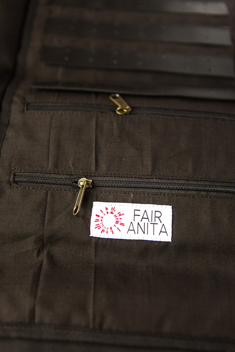 Wayfarer Jewelry Roll Travel Case - Black Matchstick by Fair Anita