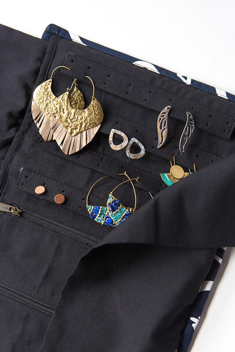 Wayfarer Jewelry Roll Travel Case - Diamond by Fair Anita