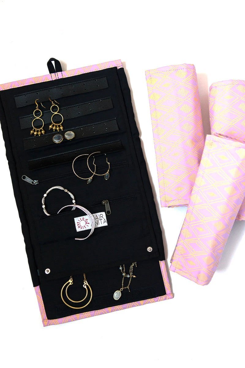 Wayfarer Jewelry Roll Travel Case - Diamond by Fair Anita