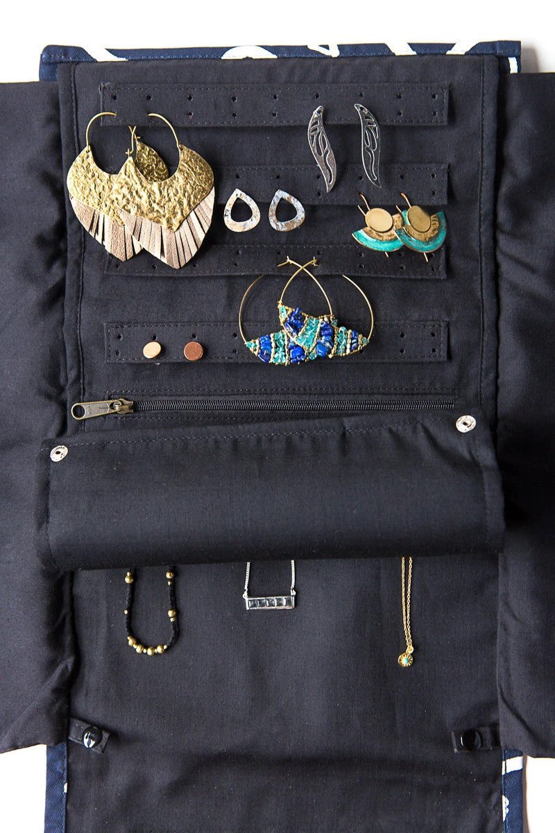 Wayfarer Jewelry Roll Travel Case - Diamond by Fair Anita