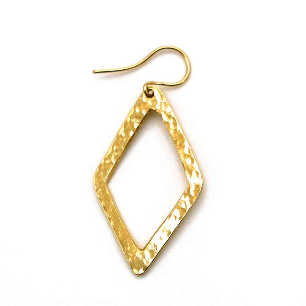 Wazi Hammered Geometric Dangle Earrings Earrings La Vie Bien Wazi Hammered Geometric Dangle Earrings
