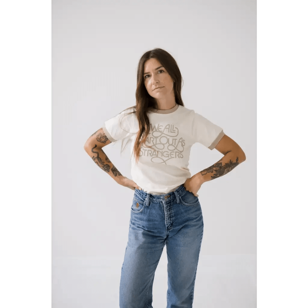 We All Start As Strangers Ringer Tee for Adults by Polished Prints