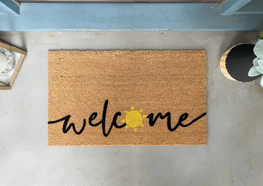 Welcome Sun Summer Doormat by Nickel Designs Custom Doormats