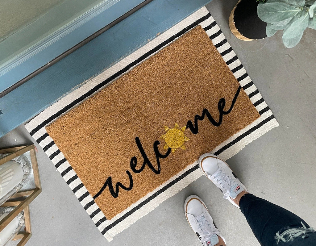 Welcome Sun Summer Doormat by Nickel Designs Custom Doormats