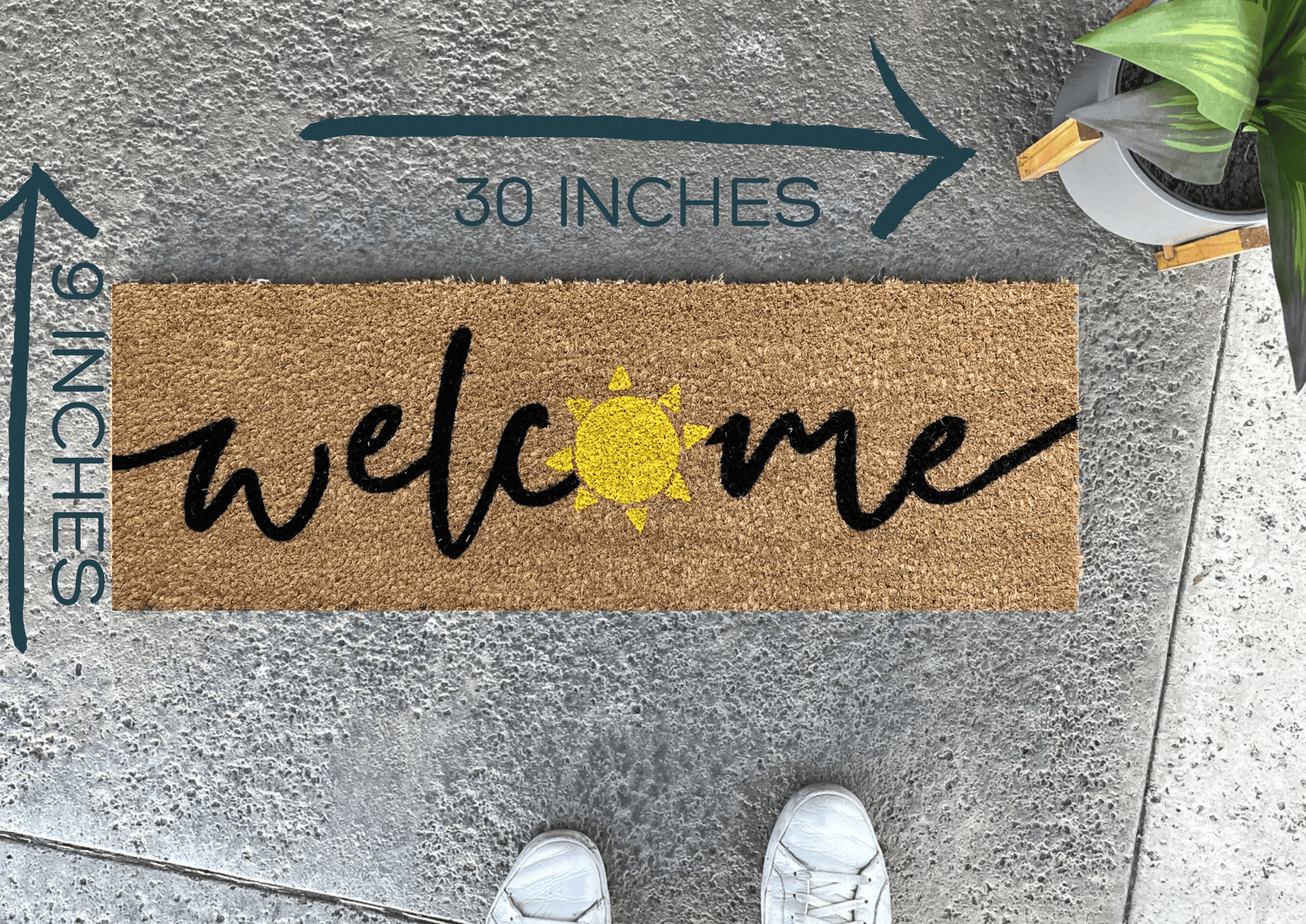 Welcome Sun Summer Doormat by Nickel Designs Custom Doormats