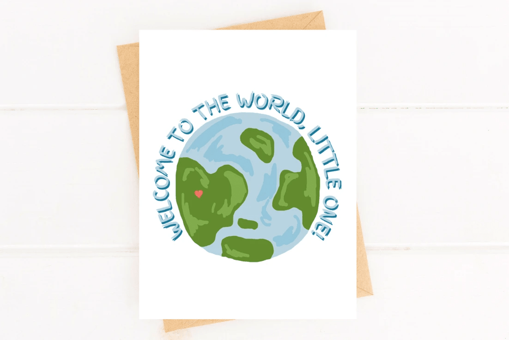 Welcome to The World New Baby Card for Baby Shower or Birth by Five Dot Post