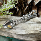 Welsh Celtic Heart Love Spoon Brooch - Sterling Silver Pin Brooch La Vie Bien Welsh Celtic Heart Love Spoon Brooch - Sterling Silver Pin