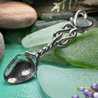 Welsh Celtic Heart Love Spoon Brooch - Sterling Silver Pin Brooch La Vie Bien Welsh Celtic Heart Love Spoon Brooch - Sterling Silver Pin