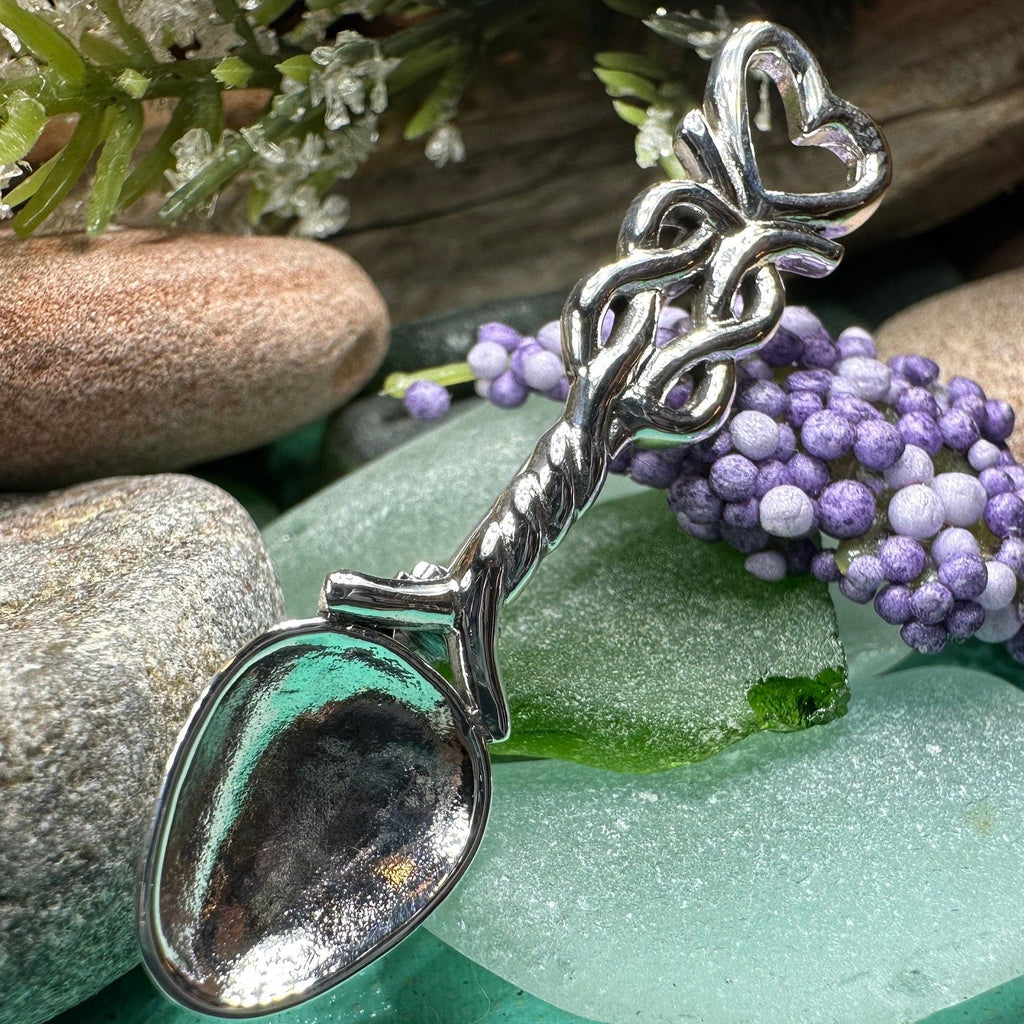 Welsh Celtic Heart Love Spoon Brooch - Sterling Silver Pin Brooch La Vie Bien Welsh Celtic Heart Love Spoon Brooch - Sterling Silver Pin