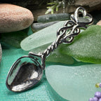 Welsh Celtic Heart Love Spoon Brooch - Sterling Silver Pin Brooch La Vie Bien Welsh Celtic Heart Love Spoon Brooch - Sterling Silver Pin