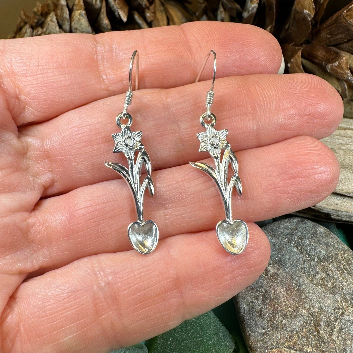 Welsh Daffodil Love Spoon Earrings Dangle Earrings La Vie Bien Welsh Daffodil Love Spoon Earrings