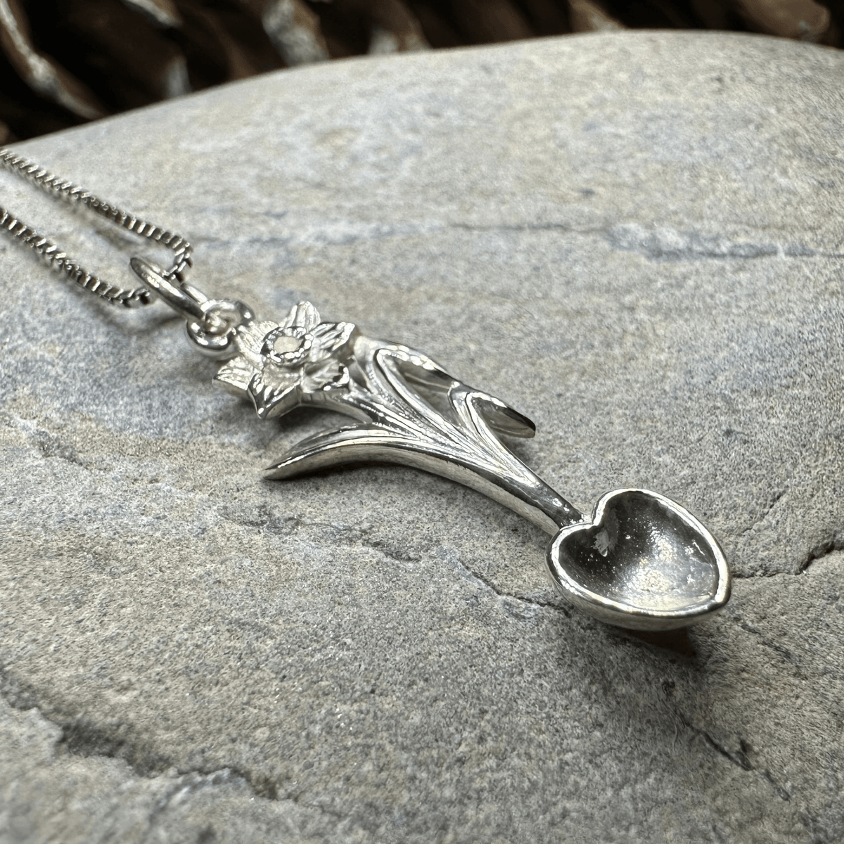 Welsh Daffodil Love Spoon Necklace Pendant La Vie Bien Welsh Daffodil Love Spoon Necklace