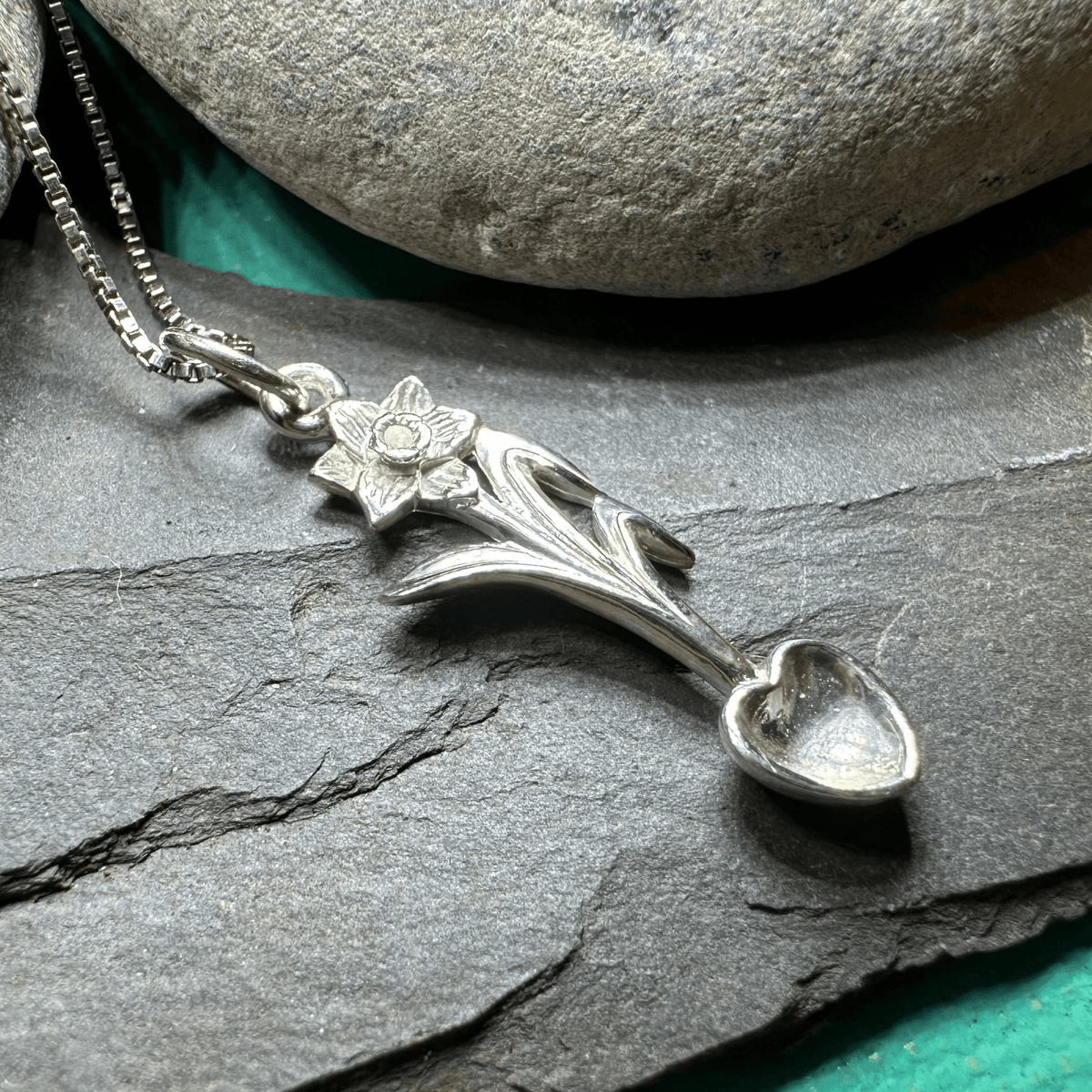 Welsh Daffodil Love Spoon Necklace Pendant La Vie Bien Welsh Daffodil Love Spoon Necklace
