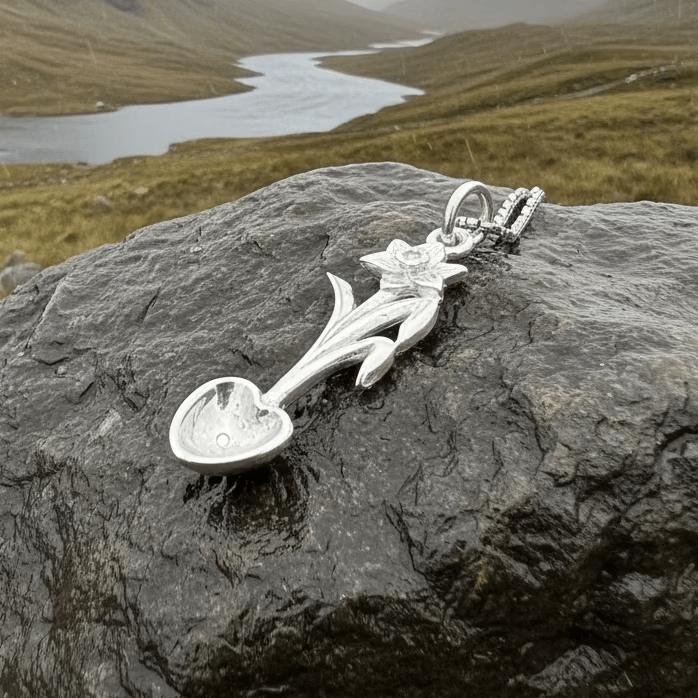 Welsh Daffodil Love Spoon Necklace Pendant La Vie Bien Welsh Daffodil Love Spoon Necklace