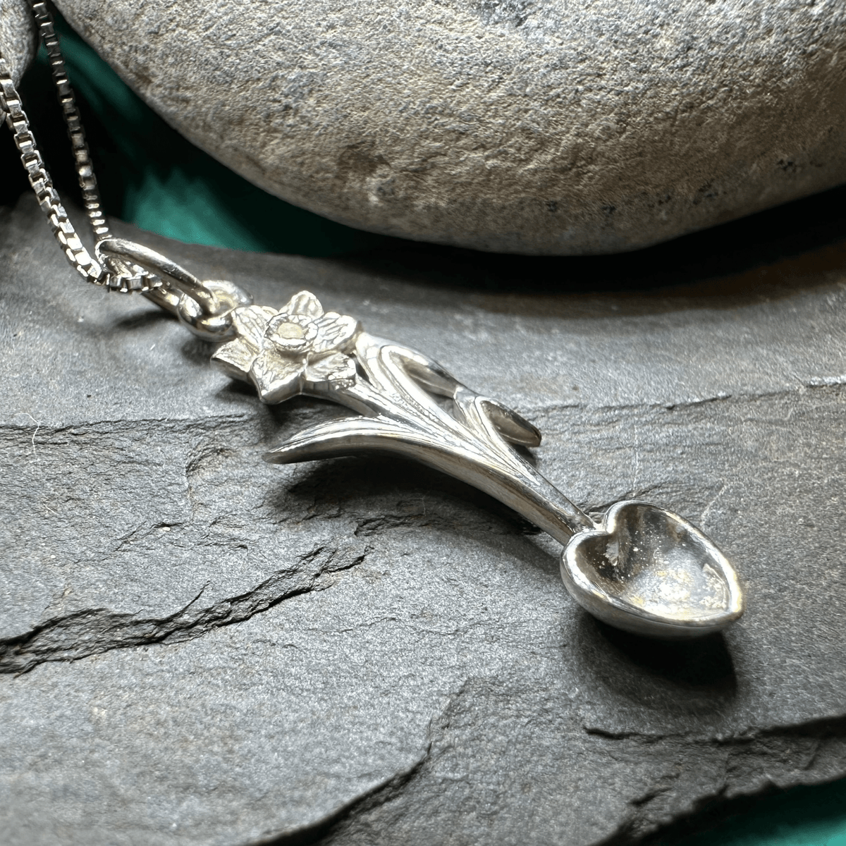 Welsh Daffodil Love Spoon Necklace Pendant La Vie Bien Welsh Daffodil Love Spoon Necklace
