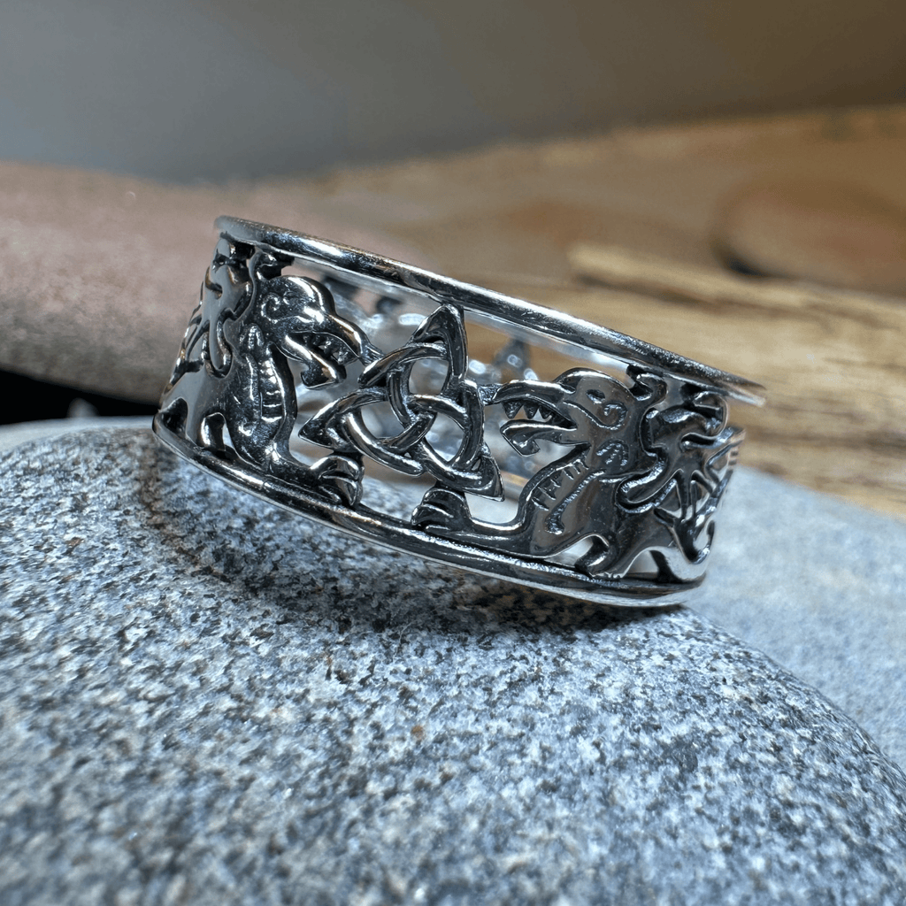 Welsh Dragon Band Ring Ring La Vie Bien Welsh Dragon Band Ring