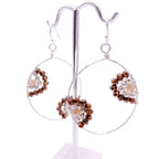 Wendi silver with brown and cream crystal fishhook earrings by Alegria Accessories Inc