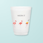 "Werk It" Flamingo Frosted Cups Frosted Cups La Vie Bien "Werk It" Flamingo Frosted Cups