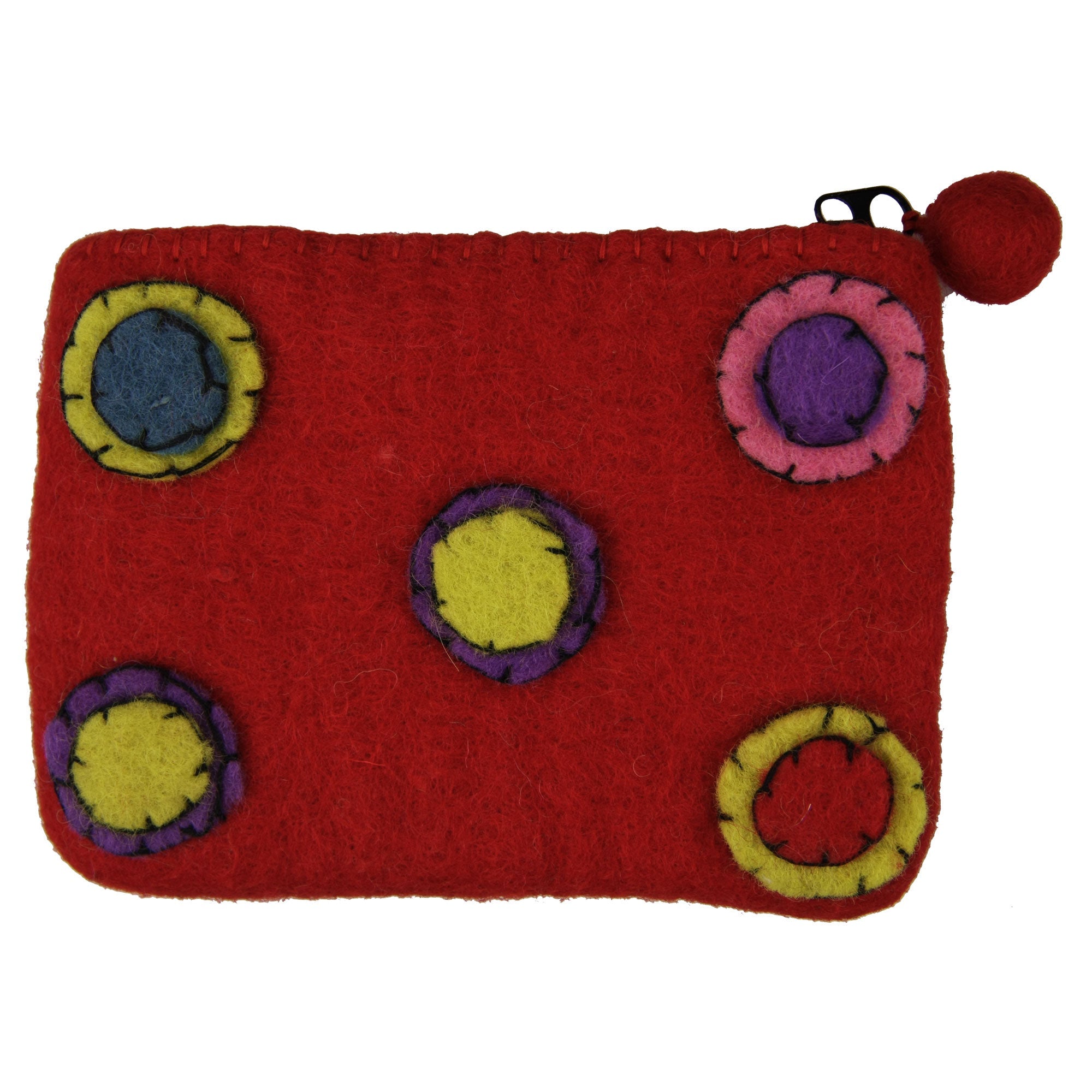 Wheel of Good Fortune Felt Pouch Clutch & Wallets & Coin Bags La Vie Bien Wheel of Good Fortune Felt Pouch