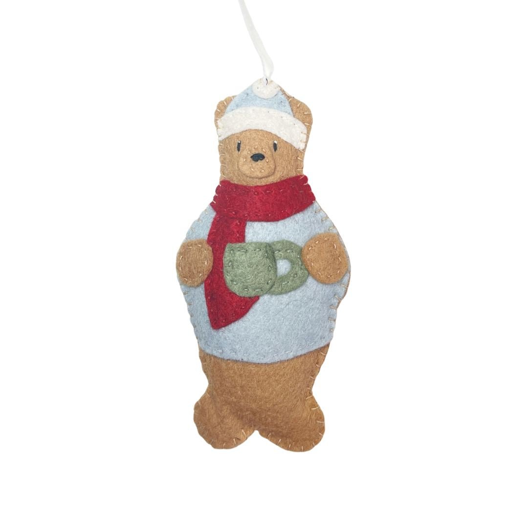 Whimsical Felt Bear Ornament Holiday La Vie Bien Whimsical Felt Bear Ornament