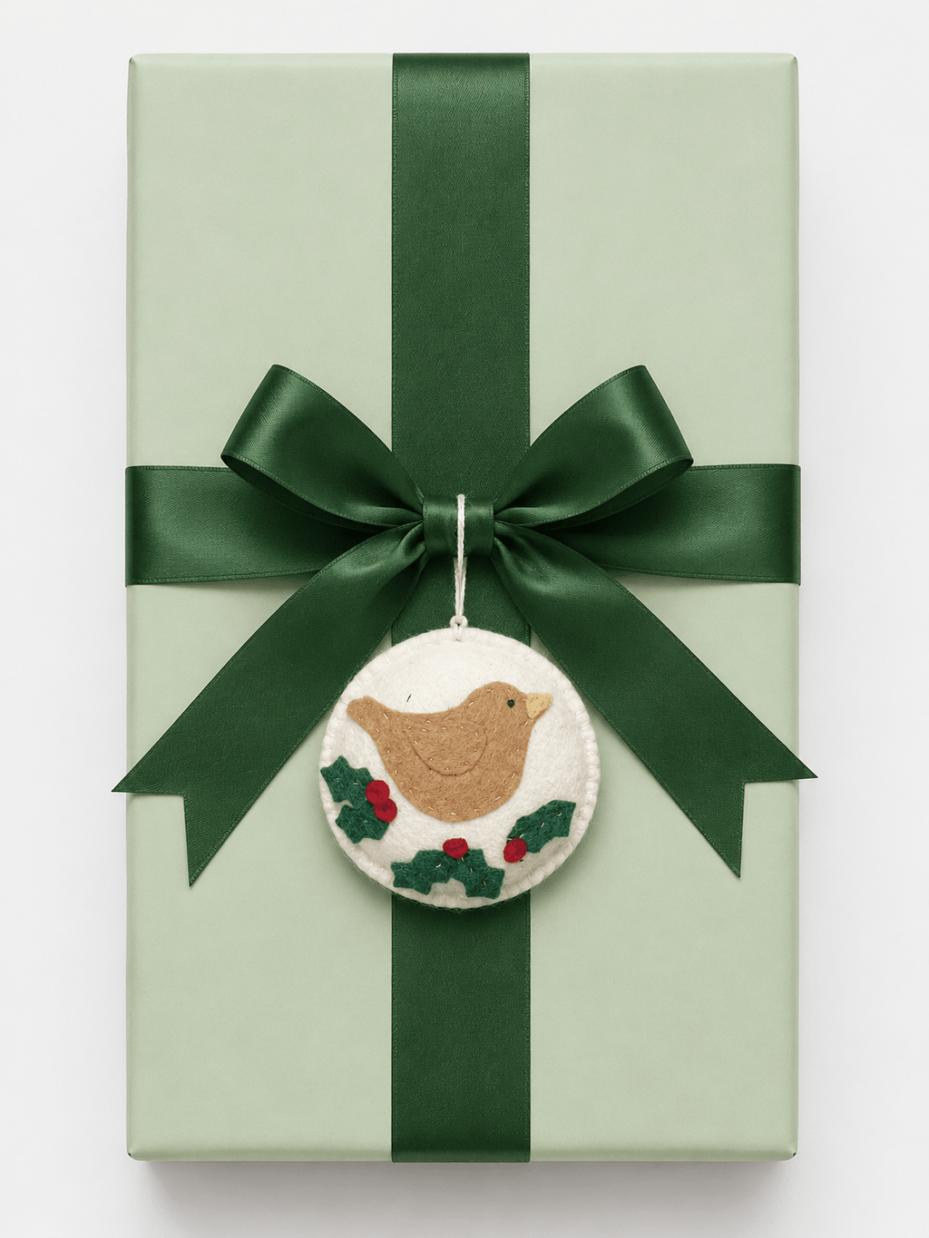 Whimsical Felt Bird Ornament - Cream Holiday La Vie Bien Whimsical Felt Bird Ornament - Cream