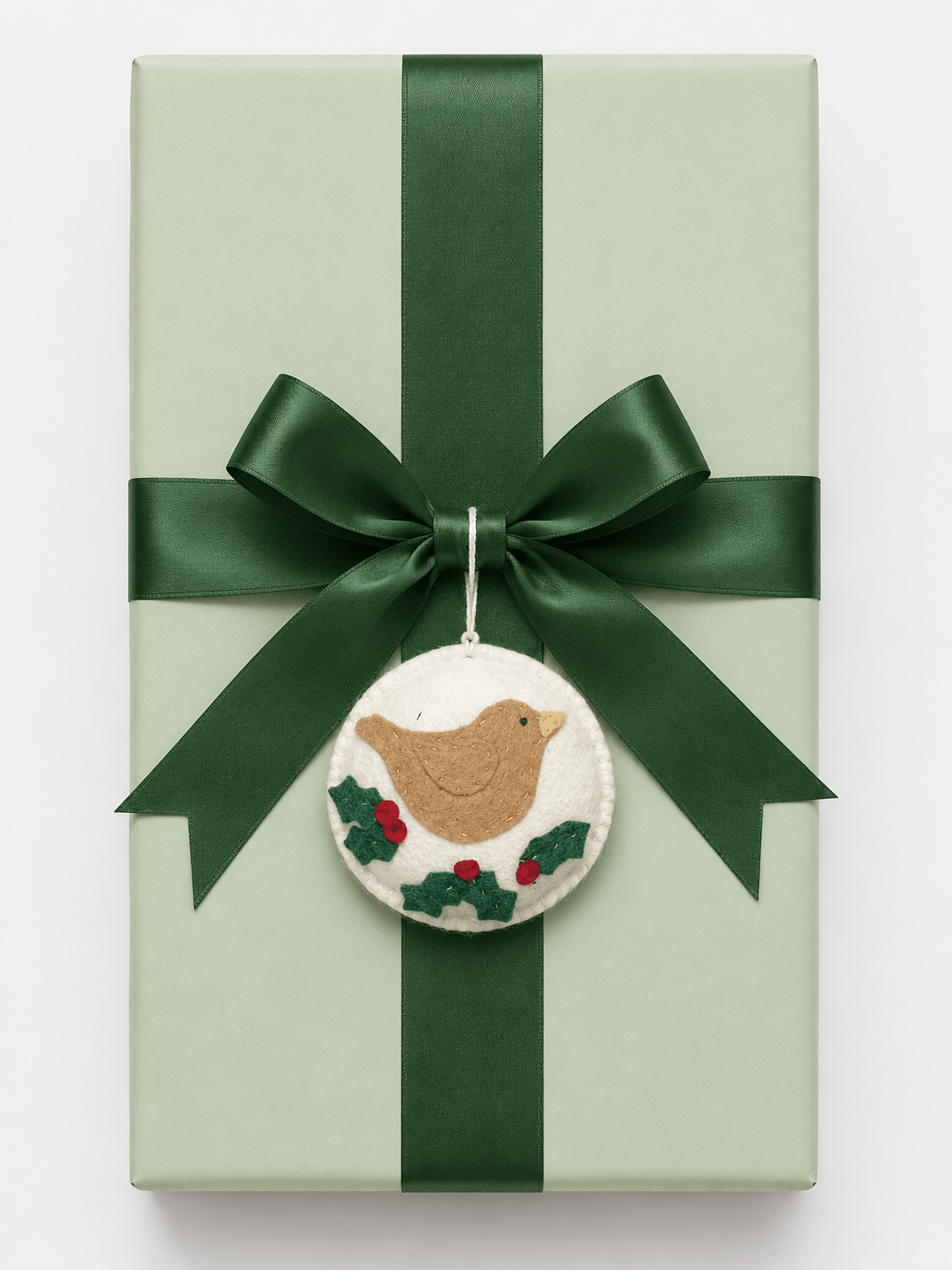 Whimsical Felt Bird Ornament - Cream Holiday La Vie Bien Whimsical Felt Bird Ornament - Cream