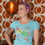 Whimsical Landscape & Animal Tee in Blue Skies Graphic tee La Vie Bien Whimsical Landscape & Animal Tee in Blue Skies