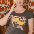 Whimsical Landscape & Animal Tee in Walnut Graphic tee La Vie Bien Whimsical Landscape & Animal Tee in Walnut